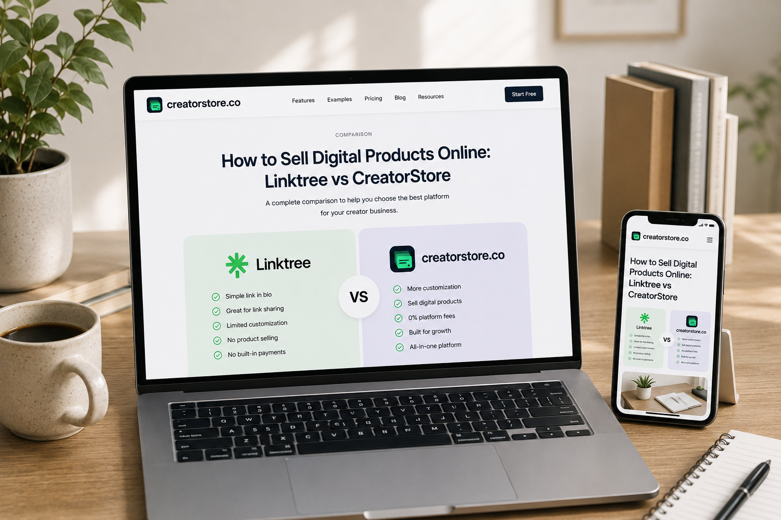 How to Sell Digital Products Online: Linktree vs CreatorStore