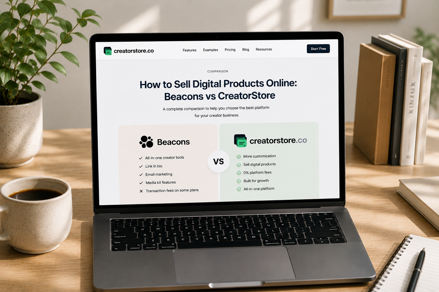 How to Sell Digital Products Online: Beacons vs CreatorStore